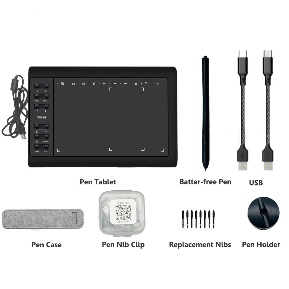 Графический планшет для рисования с безбатарейным стилусом чувствительность к