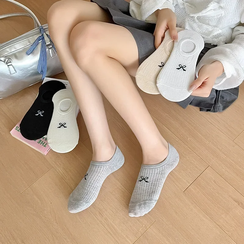 Носки-невидимки женские тонкие Нескользящие 5 пар/комплект