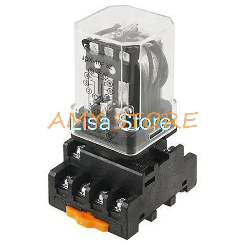 JQX-10F-3Z пластиковое основание гнезда 12VDC/24VDC/110VAC/220VAC катушка 11 контактов 3PDT реле мощности 10A