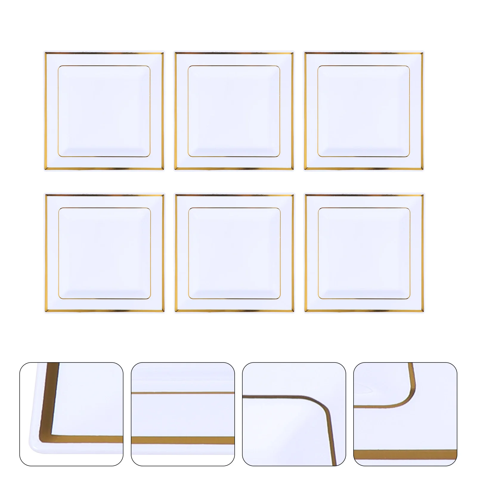

6 Pcs European Style Dinner Plate Trays Practical Serving Platter
