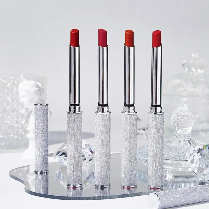 

4 Colors Thin Tube Lipstick Matte Lip Gloss Cosmetics Lightweight Lip Glaze Long Lasting Lip Tint Waterproof Lips Korean Makeup