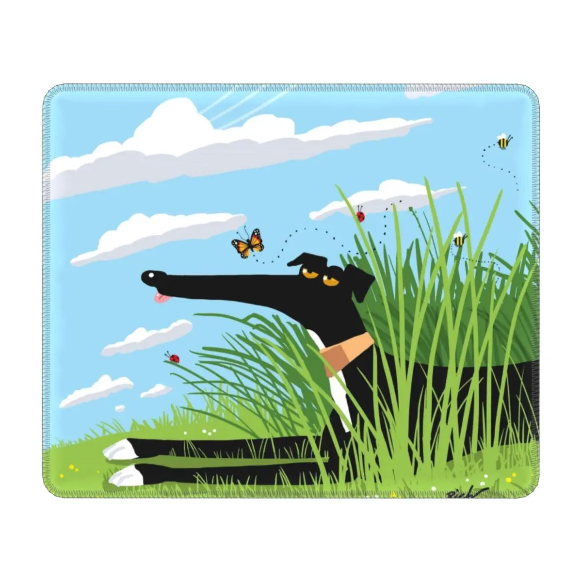 

Greyhound Whippet Dog Mouse Pad Custom Anti-Slip Rubber Gamer Mousepad Accessories Cartoon Sighthound Pattern Office Desktop Mat