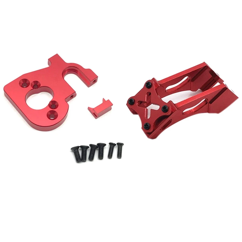 

2 Set RC Car Part: 1 Set RC Car Motor Holder & 1 Set Metal Tail Fixed Parts Tail Wing Firmware Fittings Set
