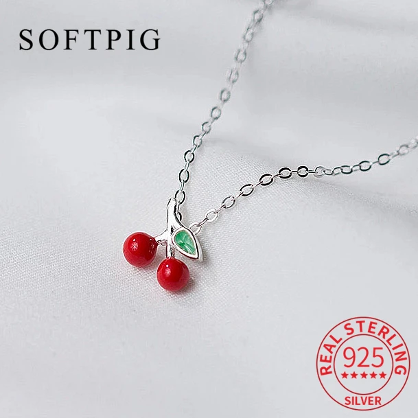 Ожерелье-чокер женское из серебра 925 пробы с красной эмалью