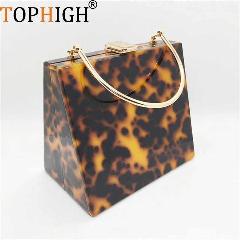 

2023 Luxury Tortoiseshell Flap Lucite Purse Hot 2023 Bag Newly Ochre Acrylic Clutch Shoulder Messenger Evening Handbag