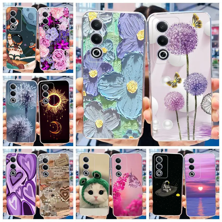 Для Oppo A3 Pro 5G Чехол A3Pro CPH2639 Роскошный чехол с росписью цветов Мягкие силиконовые