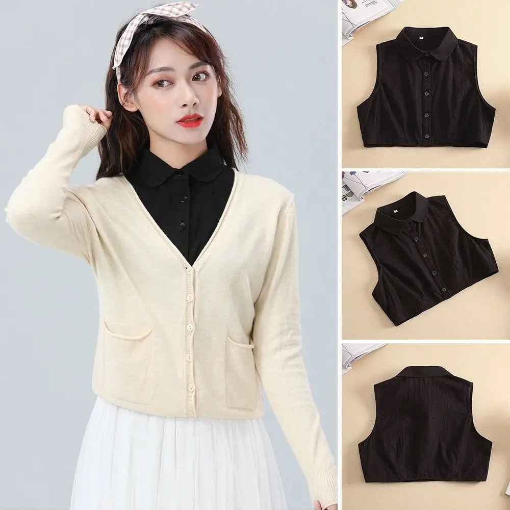 

Модные классические аксессуары для одежды из хлопка и льна, рубашка с отворотом, ложный воротник, блузка, ложный воротник