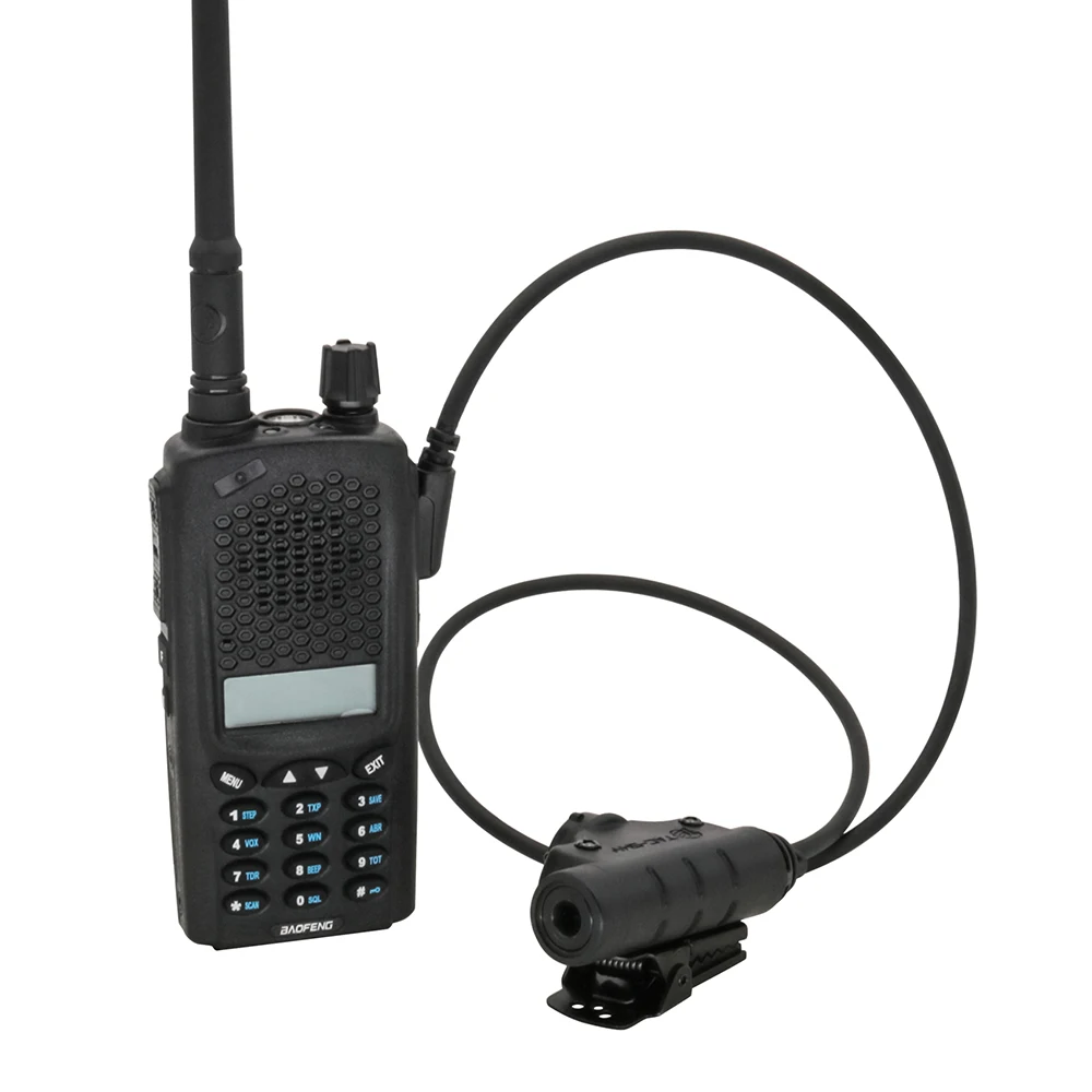 Tactical U94 V2 PTT  Cable Plug Headset Adapter for Kenwood Baofeng UV-5R UV-5RE Plus BF-888S UV-6R H777 Walkie Talkie Ham Radio