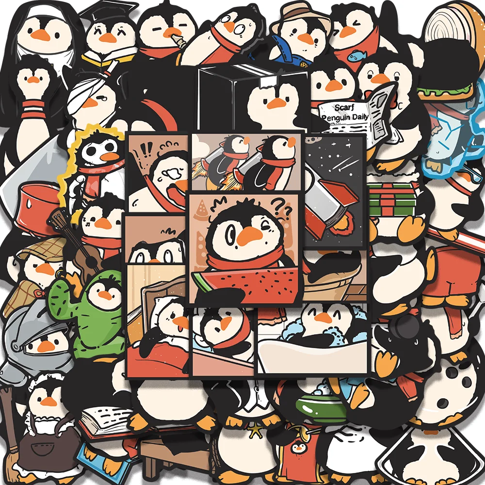 50 шт. водонепроницаемые наклейки в виде пингвина