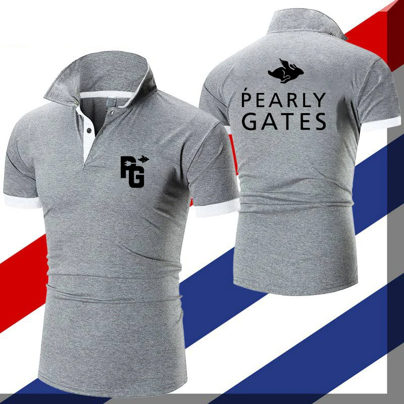 Summer Men's Polo Shirt Men's Casual Printed T-shirt Men's Brand Fashion Short-sleeved Polo Shirt Business Top Men's Clothing