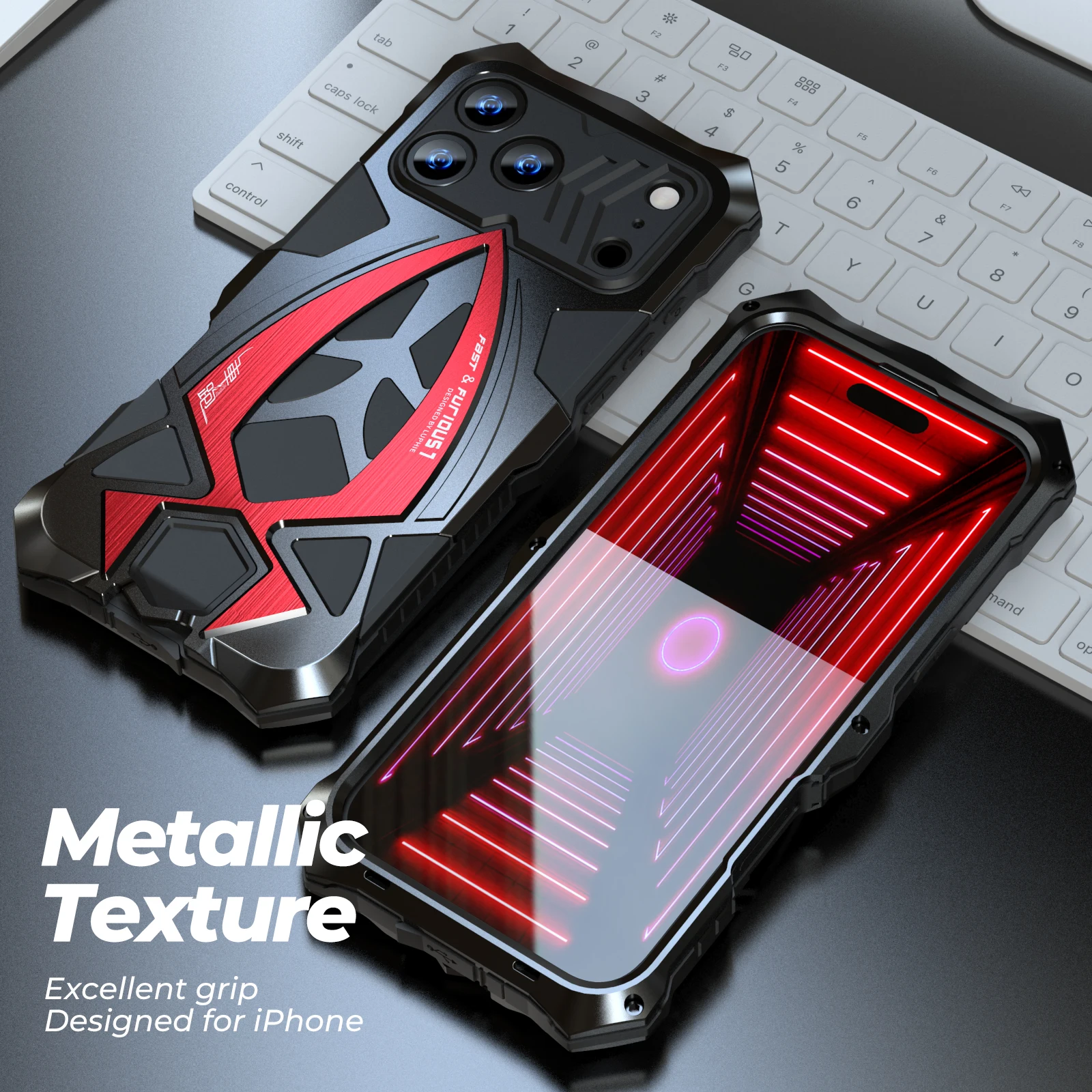 Фото Противоударный чехол Luphie Metal Armor для iPhone 17, 16, 15, 14, 13, 11 Pro Max, XS, военный стандарт, полностью защитный, из резины №5