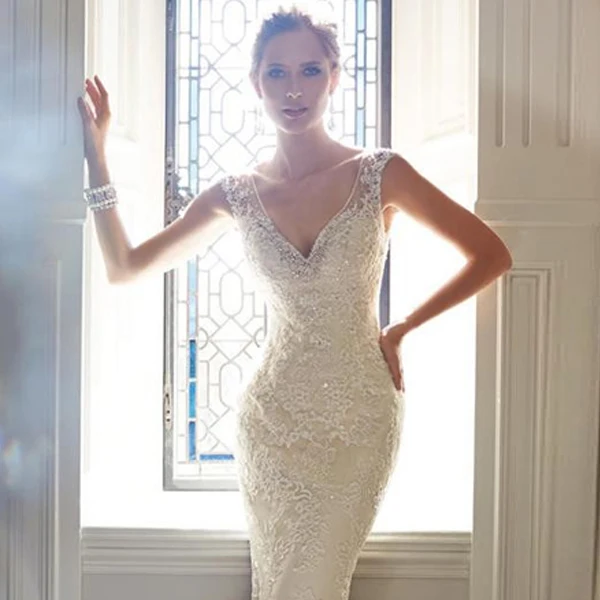 

Sexy Backless Mermaid Bride Wedding Dress Qipao Exquisite Lace Mesh Trailing Chinese Dress Formal Party Dress Women Maxi Dress