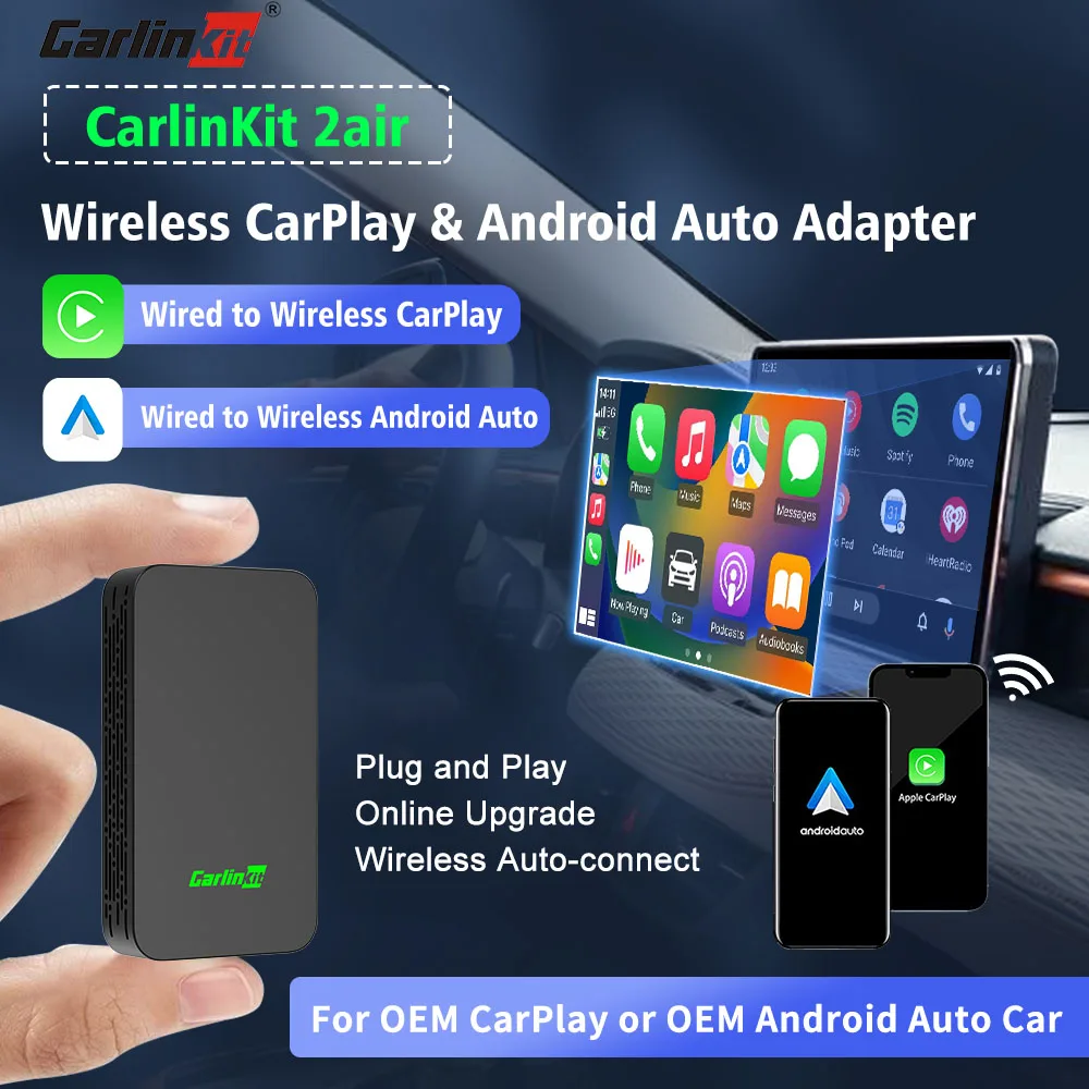 

CarlinKit 2air Car Intelligent System CarPlay Wireless Android Auto Ai Box WIFi BT Auto-connect For Toyota Kia Volvo Mazda Ford