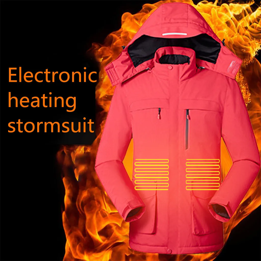 

Outdoor Warm Clothing Heated For Riding Skiing Fishing Charging Via Heated Coat Rain Coats for Men Work When Jacket