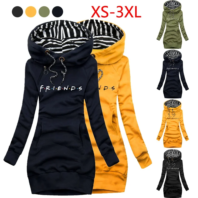 

Autumn and Winter Women Dresses Casual Hooded Dresses for Women Fashion Long Sleeve Hoodie Dress Pullover Dress