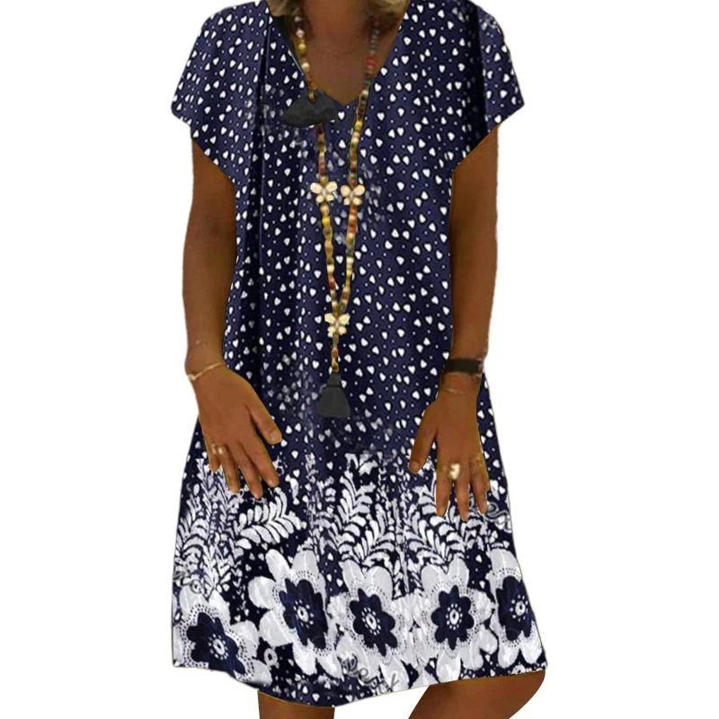 

Женское винтажное платье миди с коротким рукавом и V-образным вырезом