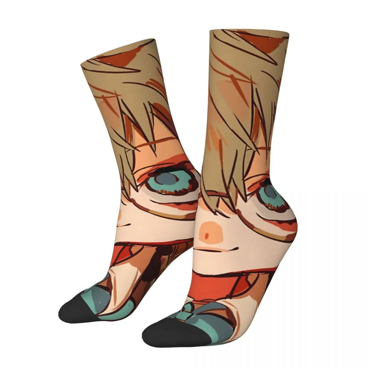 

Happy Funny Men's Socks Jibaku Shounen Shijima Retro Harajuku Toilet Bound Hanako Kun Manga Style Crew Crazy Sock Gift Printed