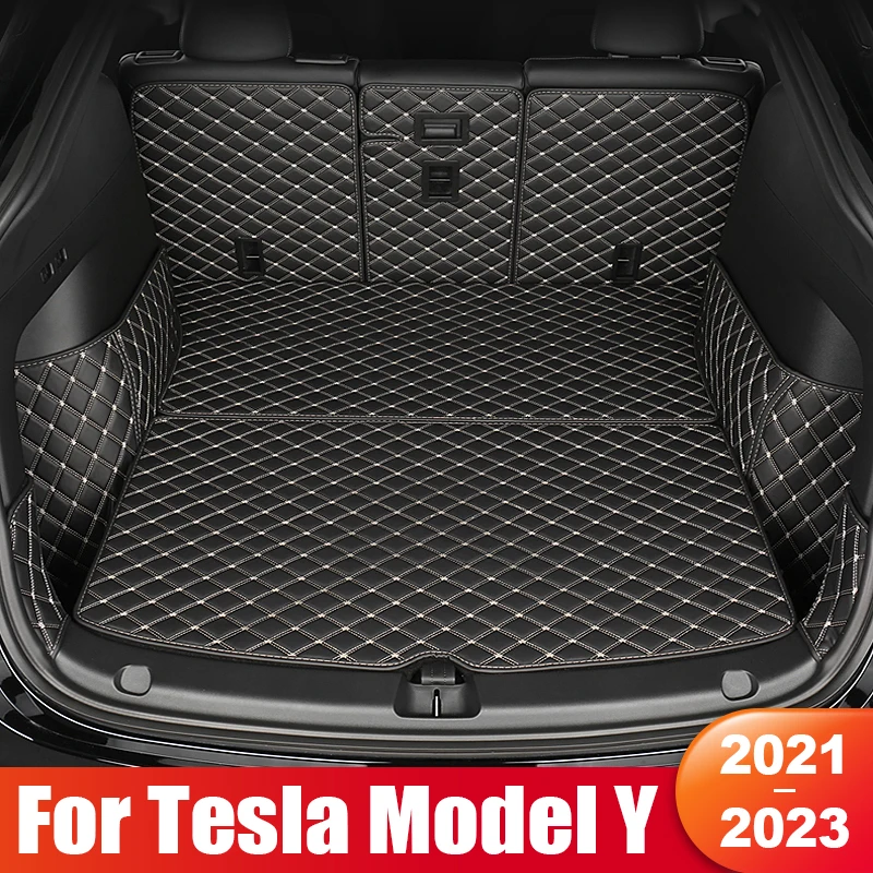 

For Tesla Model Y 2021 2022 2023 Car Accessories Trunk Pad Protection Leather Mat Carpets Cover Interior Part