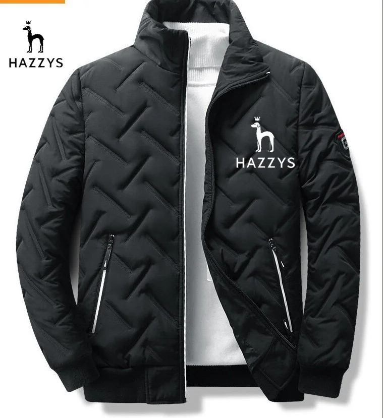 2022 зимняя мужская куртка HAZZYS, стеганая куртка, Повседневная зимняя теплая куртка-бомбер на молнии, Повседневная клетчатая куртка на молнии ...