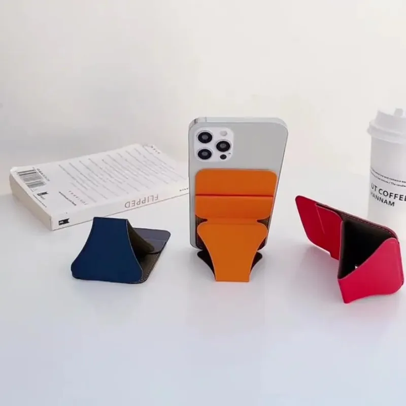 Магнитный складной кожаный кошелек-подставка для телефона универсальный