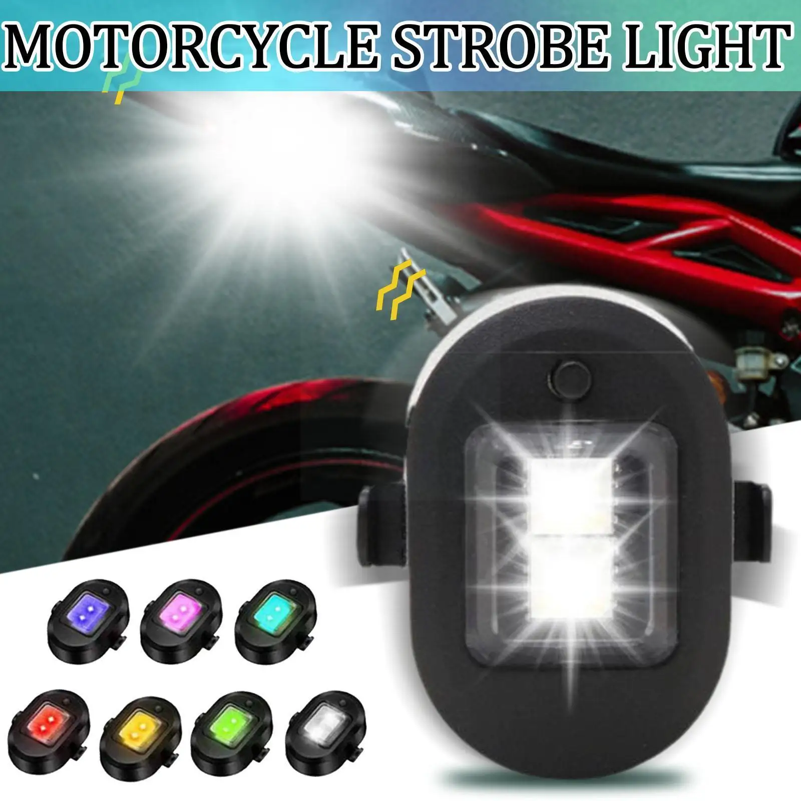 

Motorcycle Vibration Strobe Light USB Chargeable LED Aircraft Warning Turn Signal Indicator Lamp For Bike Drone Round Shape X6M9