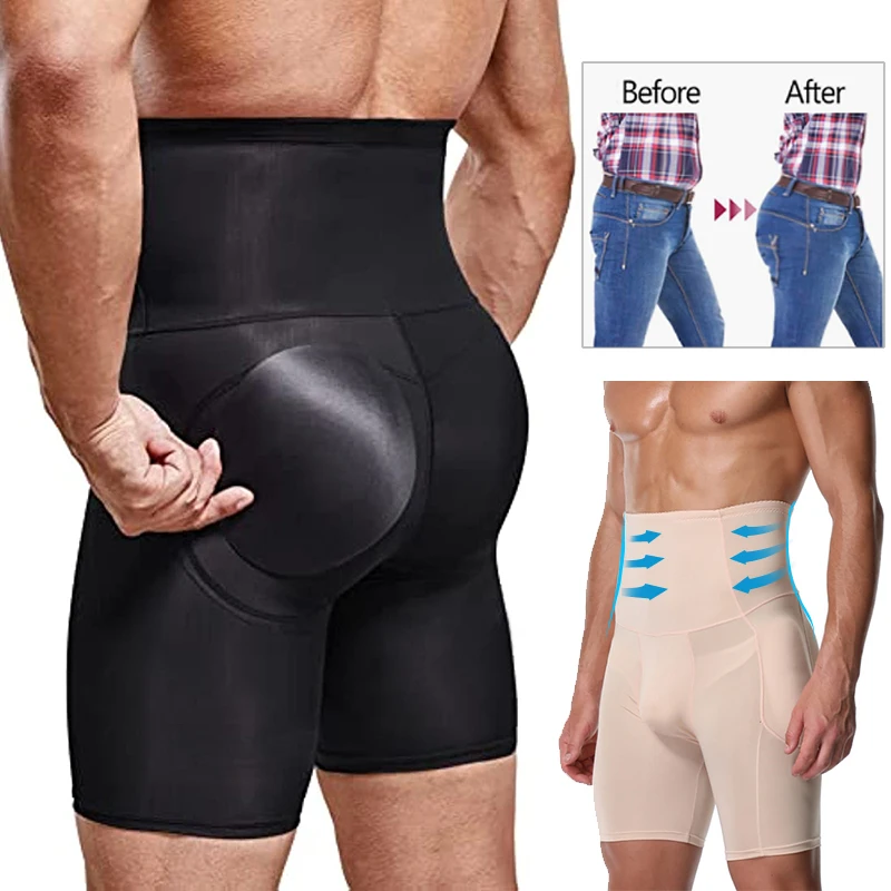 

Waist Compression High Girdle Shaper Slimming Body Padded Briefs Control Boxer Shorts Tummy Men Shapewear Underwear