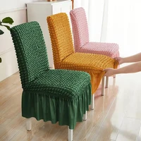 bubble plaid with skirt dining chair cover elastic chair slipcover stretch chair cover