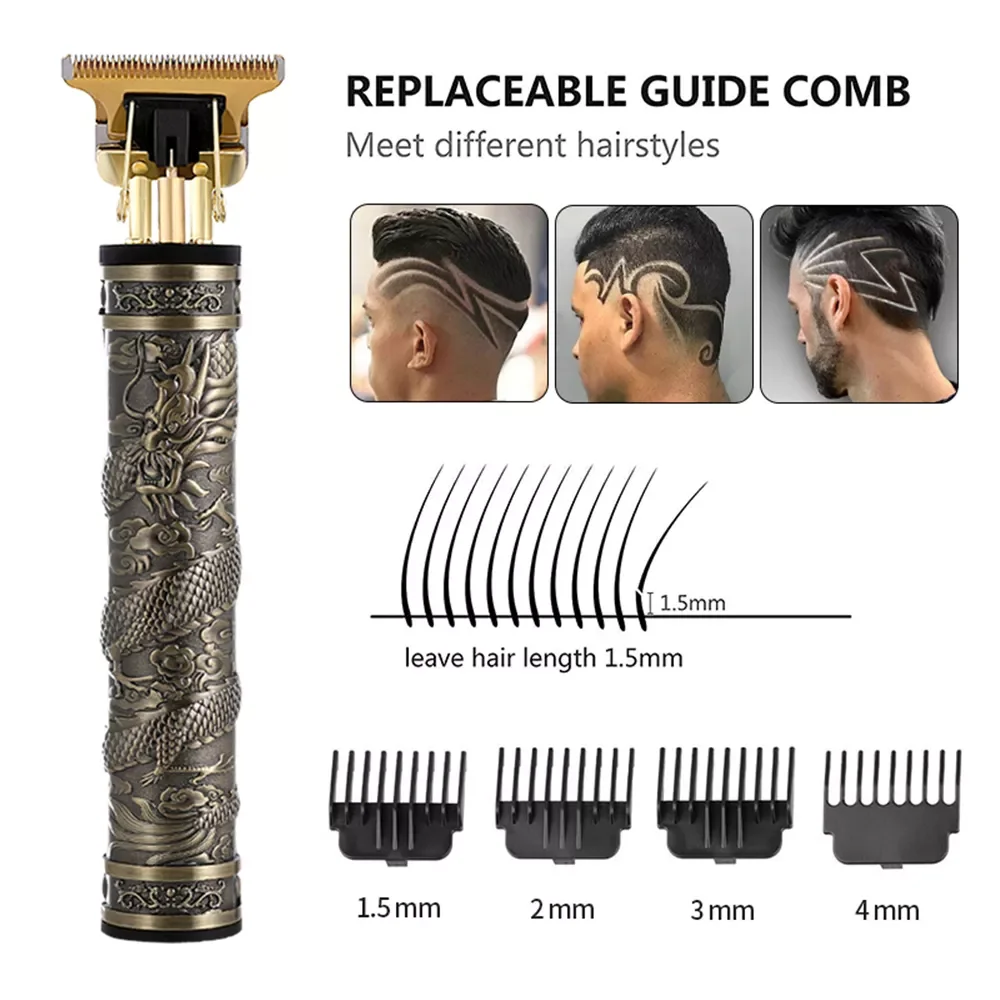 

T9 Hair Clipper Professional Shaver Hair Clipper Hair Clipper 0mm Men's Hair Clipper USB Rechargeable Trimmer for Men