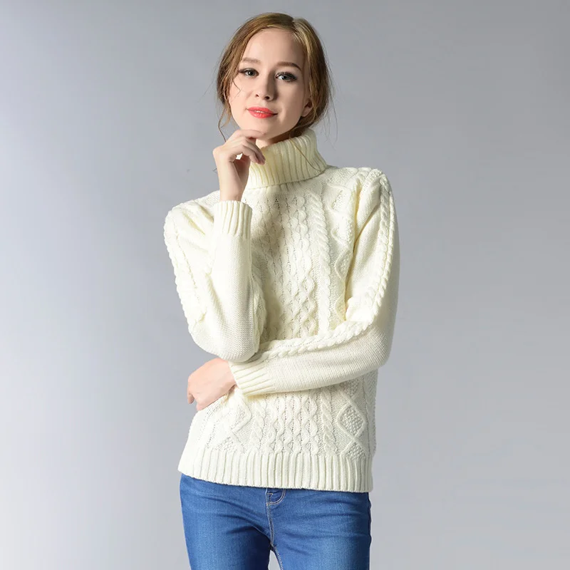 

2023 elegant casual,Women's high necked sweater long sleeve twist bottom sweater women's sweater