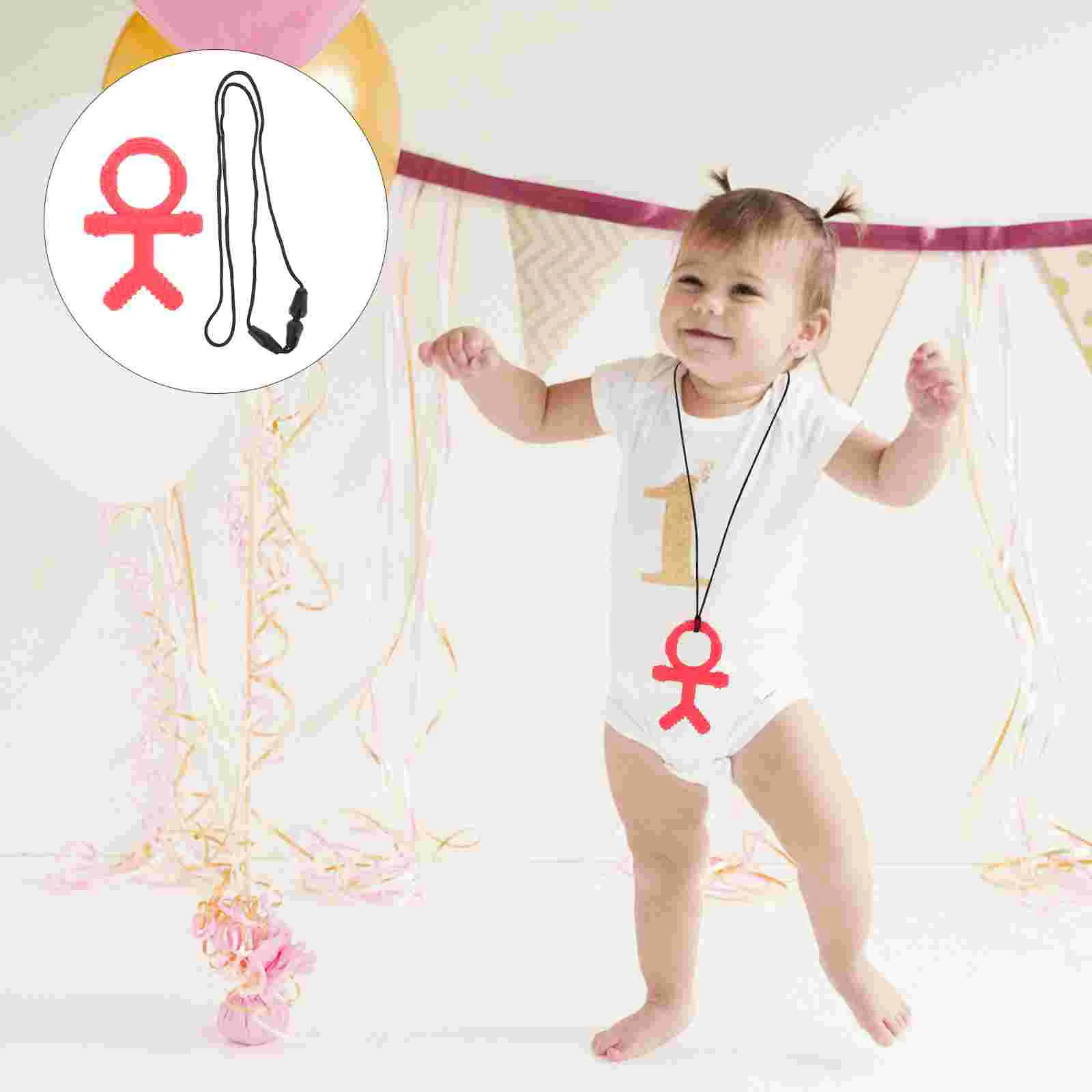 

Infant Teething Toys Prevent Finger Molar Chewing Plaything Teether with Chain