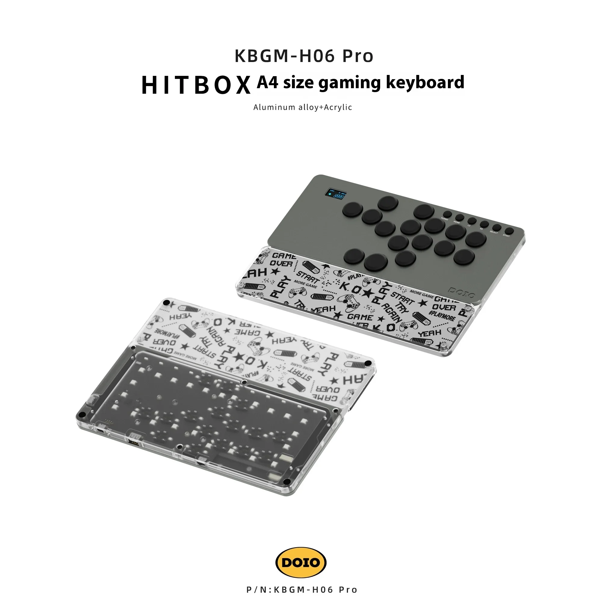 Игровая клавиатура DOIO KBGM-H06 алюминиевый сплав HITBOX A4 портативная поддержка PS4 PS5