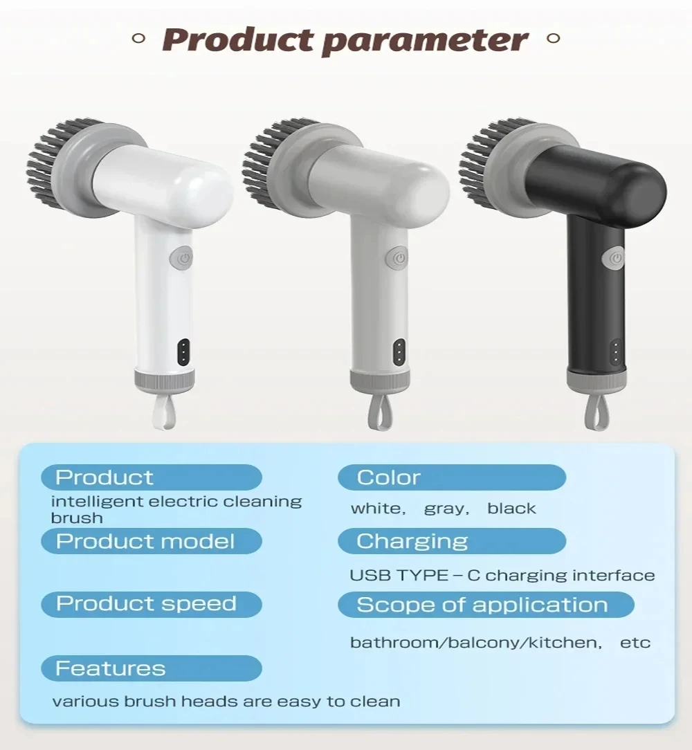 Deerma 2024 многофункциональная электрическая щетка для чистки кухни и ванной