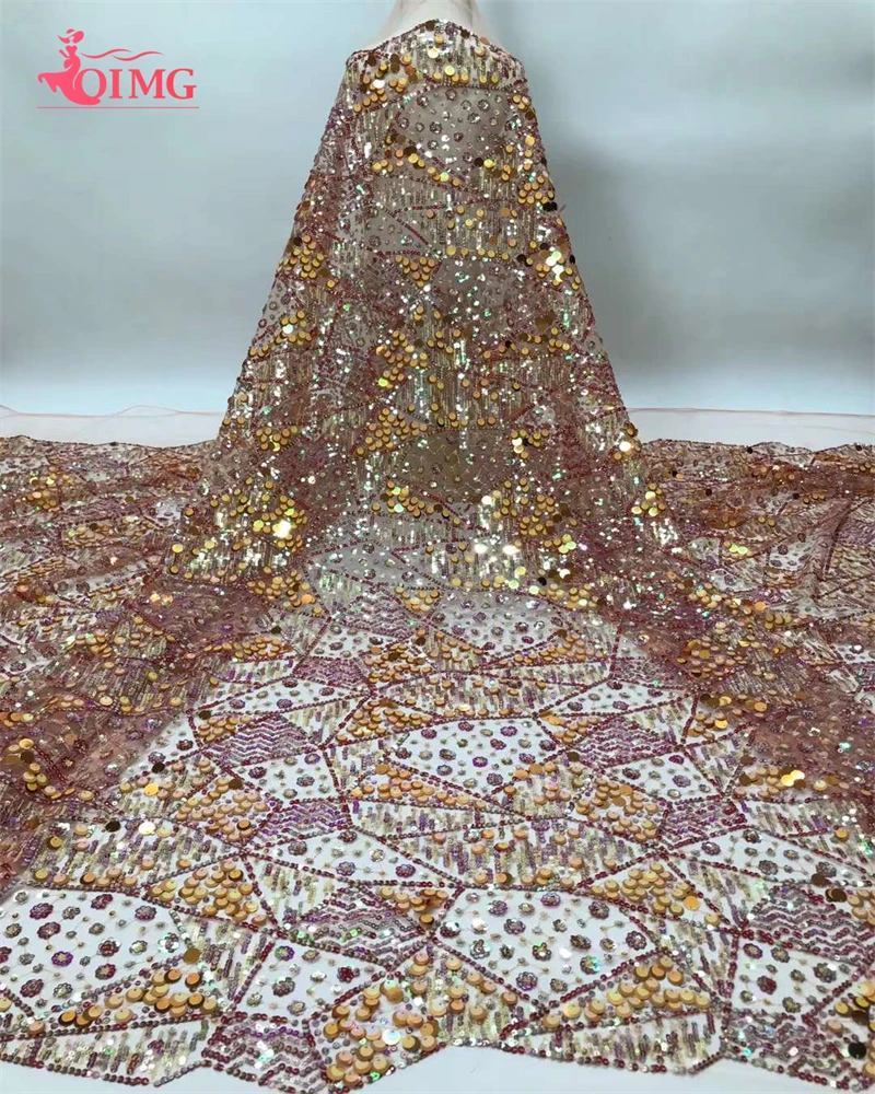 

OIMG новейшие африканские блестки кружевная ткань 2023, высокое качество, нигерийская ткань для женщин, вышивка, французское кружево, 5 ярдов