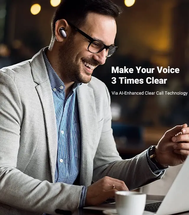 UGREEN HiTune X6 гибридные беспроводные наушники с активным шумоподавлением синим