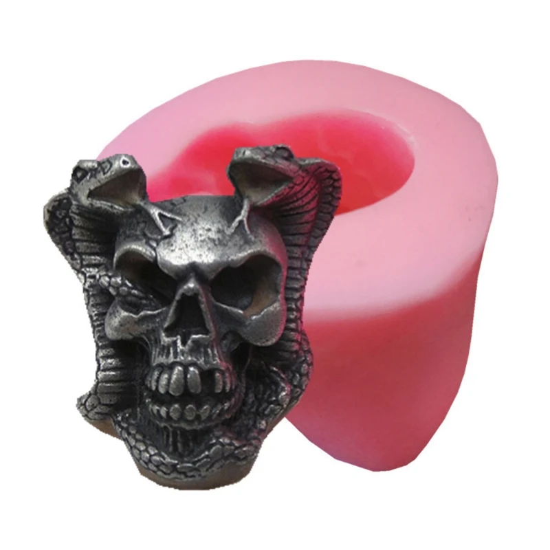 

Mini 3D Cobra Skull Ornaments Epoxy Resin Mold Aromatherapy Plaster Silicone Mould DIY Crafts Soap Candle Mold Home Decorations