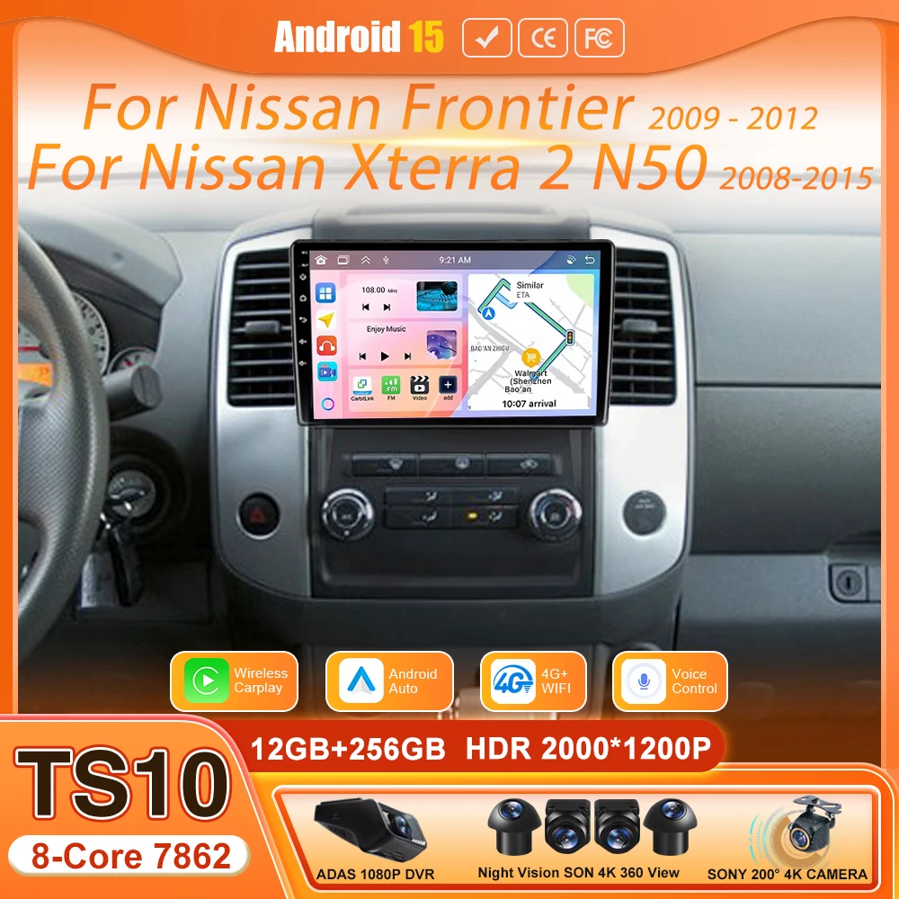 Фото Для Nissan Frontier 2009-2012, для Nissan Xterra 2 N50 2008-2015, автомобильный мультимедийный радиоприемник, видео-аудио плеер, GPS, 2din №1