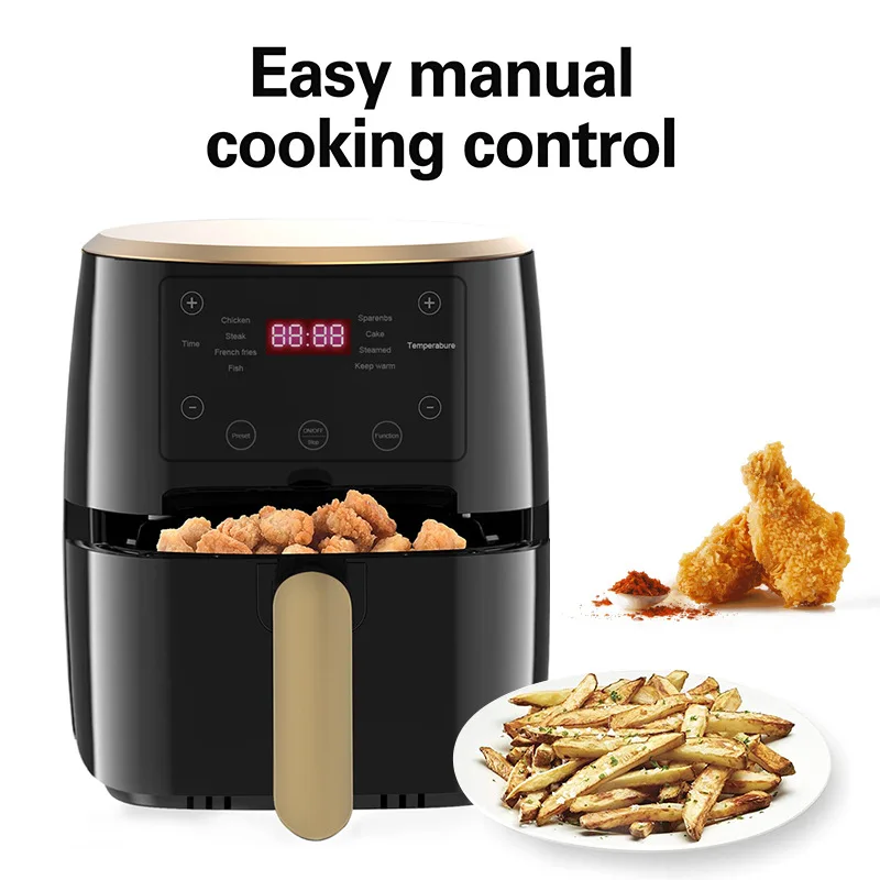 

220V 6L 1500W Air Fryer Oven Toaster Rotisserie And Dehydrator With LED Digital Touchscreen Oven Air Fryer Oil free French fries