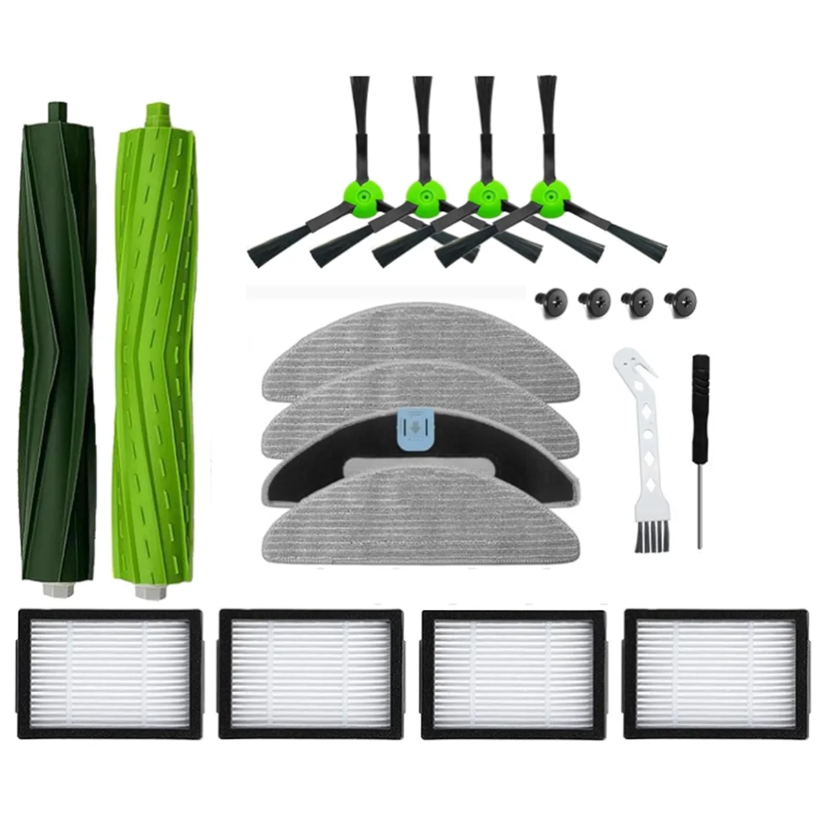 Replace Kit for Combo I5 I5+ J5 J5+ Dual Multi-Surface Rubber Brushes Filters Mop Pads Side Brushe