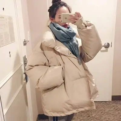 

Новинка 2022, модная женская зимняя куртка, толстая стеганая куртка, повседневное свободное короткое пальто, хлопковое пальто