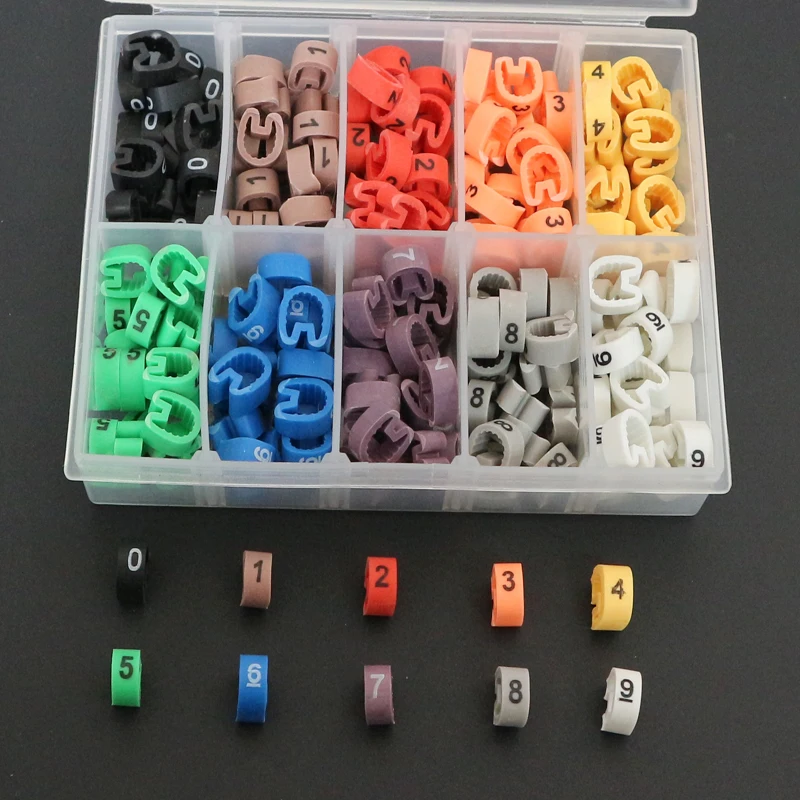 EC-0/1/2/3/5 пластиковые 10 Trellis наборы кабелей маркеры от 0 до 9 цифр красочная трубка