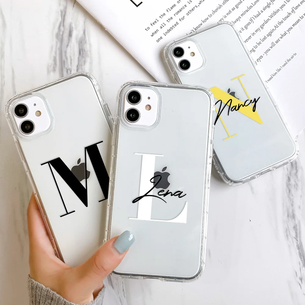 

Clear Phone Case For IPhone 15 Pro Max Case Iphone 14 11 13 12 Pro Max 15 14 8 Plus XR 13 12 Mini X Xs Max SE Letters DIY Cover
