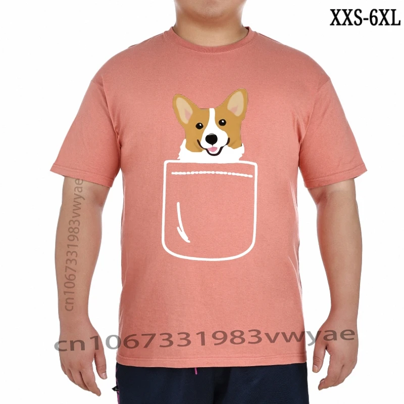 

Футболка мужская с надписью «Corgi In Pocket»