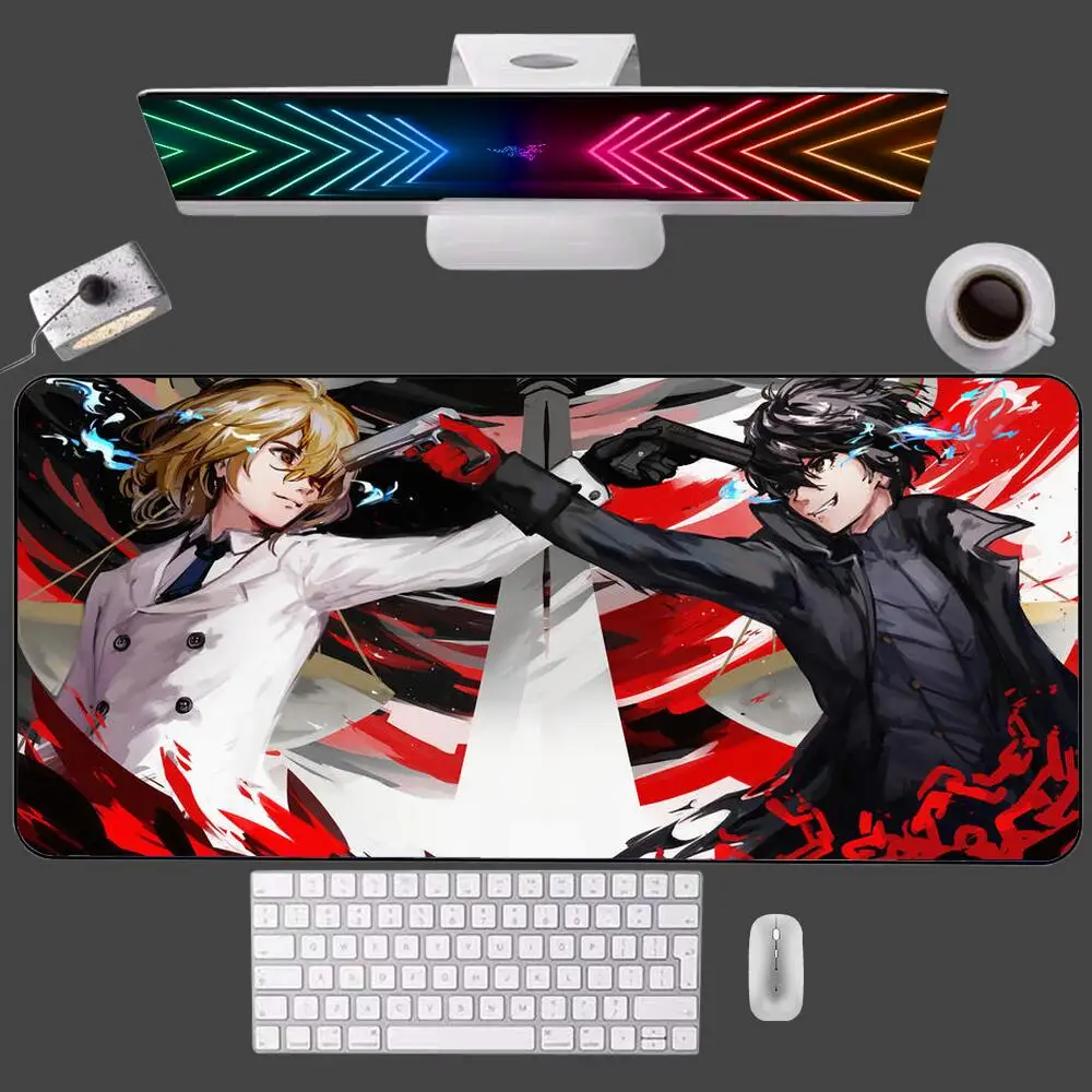 Pc Accessories Persona 5 Big Mouse Pad Gaming Player Speed Lock Edge Rubber Games Soft Desk Mats Office Mousepad Keyboard Mat