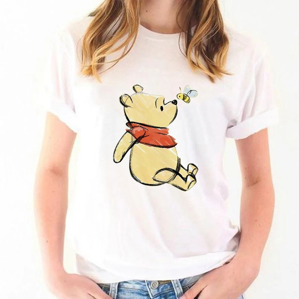 

Piglet Art Fashion Summer Women Clothes Dropship Harajuku Tshirt Winnie the Pooh Girls T-shirt