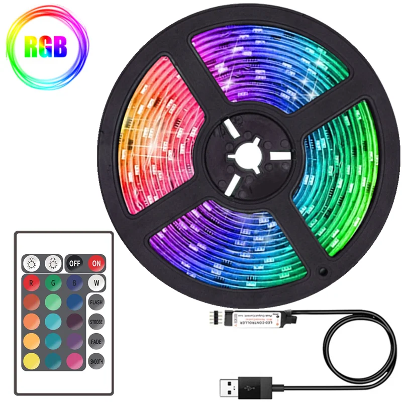 

LED Strip Light Luces RGB 2835 Infrared Control DC 5V Flexible Lamp Tape For Festival Fita Bedroom Tira TV Backlight Decor Luz