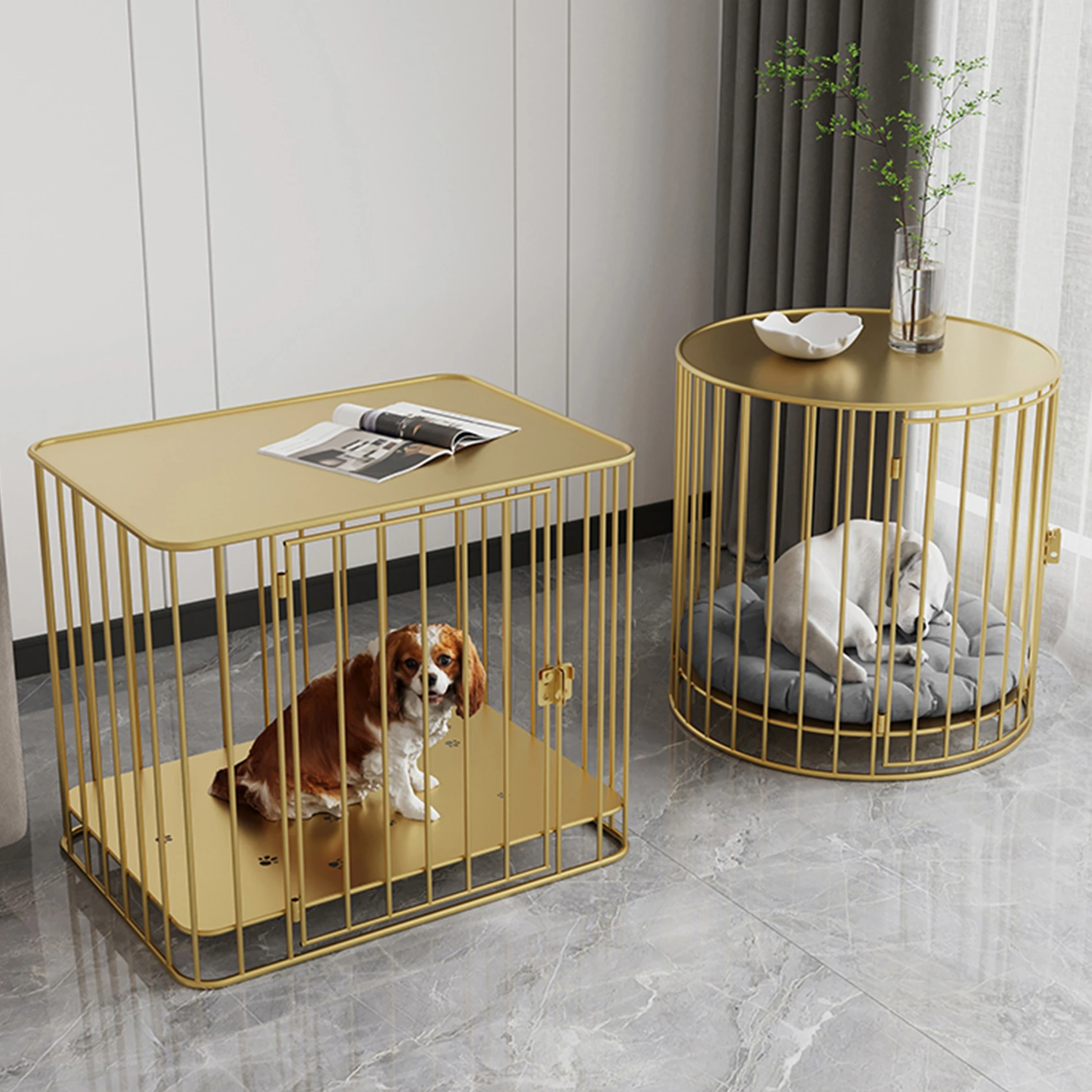 Сверхпрочная квадратная клетка для собак mofespop металлическая будка и ящик