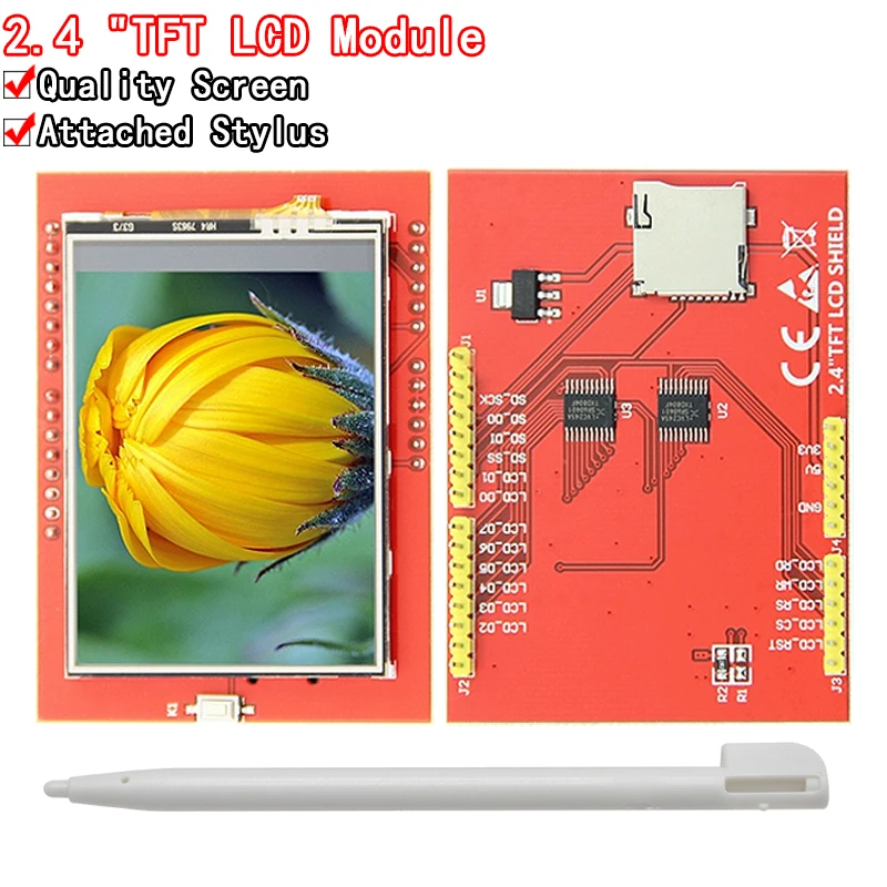 

LCD module TFT 2.4 inch TFT LCD screen for Arduino UNO R3 Board and support mega 2560 with Touch pen ,UNO R3