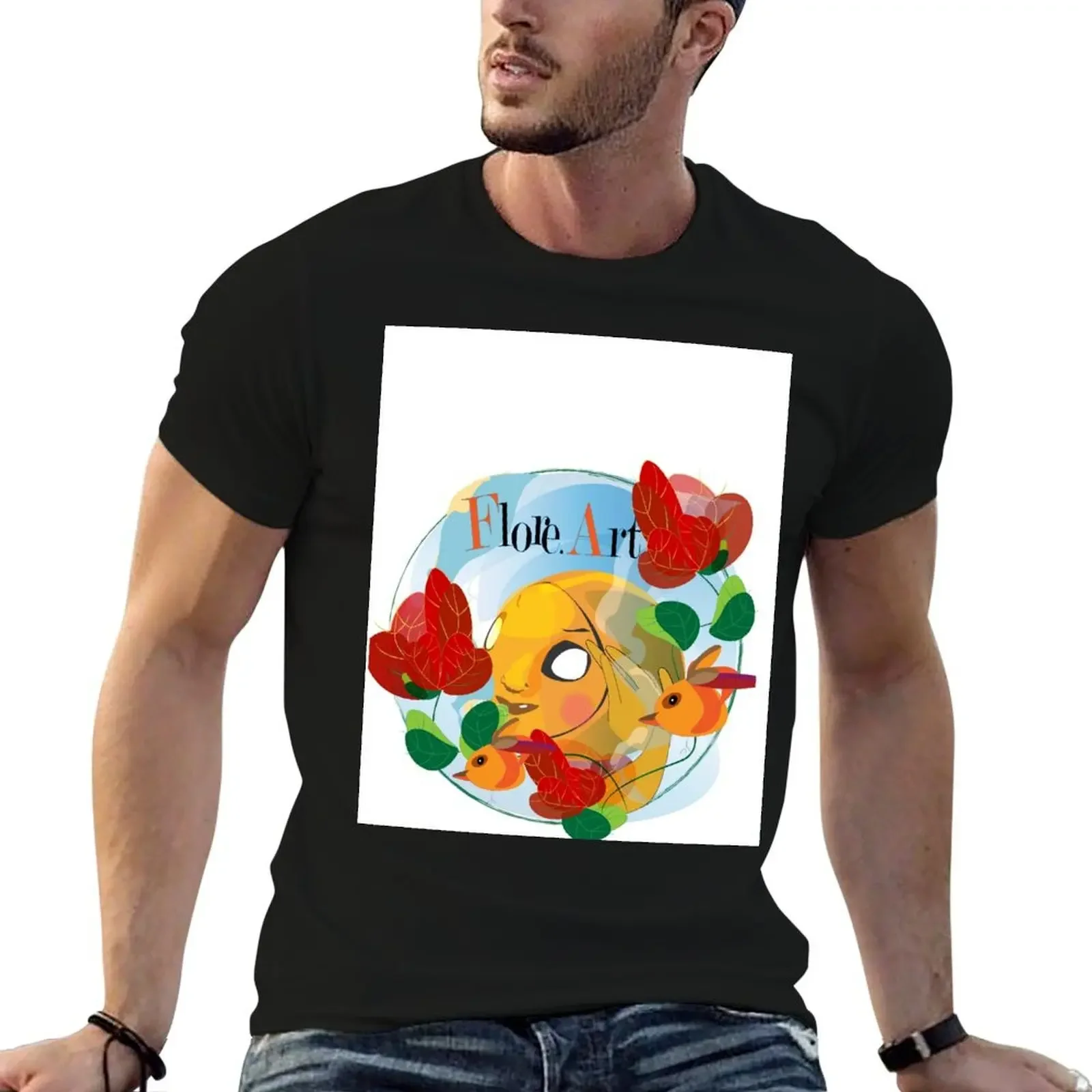 Футболка ROMANTICA E COLORATISSIMA ILLUSTRAZIONE FLOREALE большие футболки с рисунком рэпера мужские