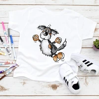 kawaii harajuku tee shirt enfant fille cartoon dog print cute girl boy clothes toddler tops comfy casual childrens clothing