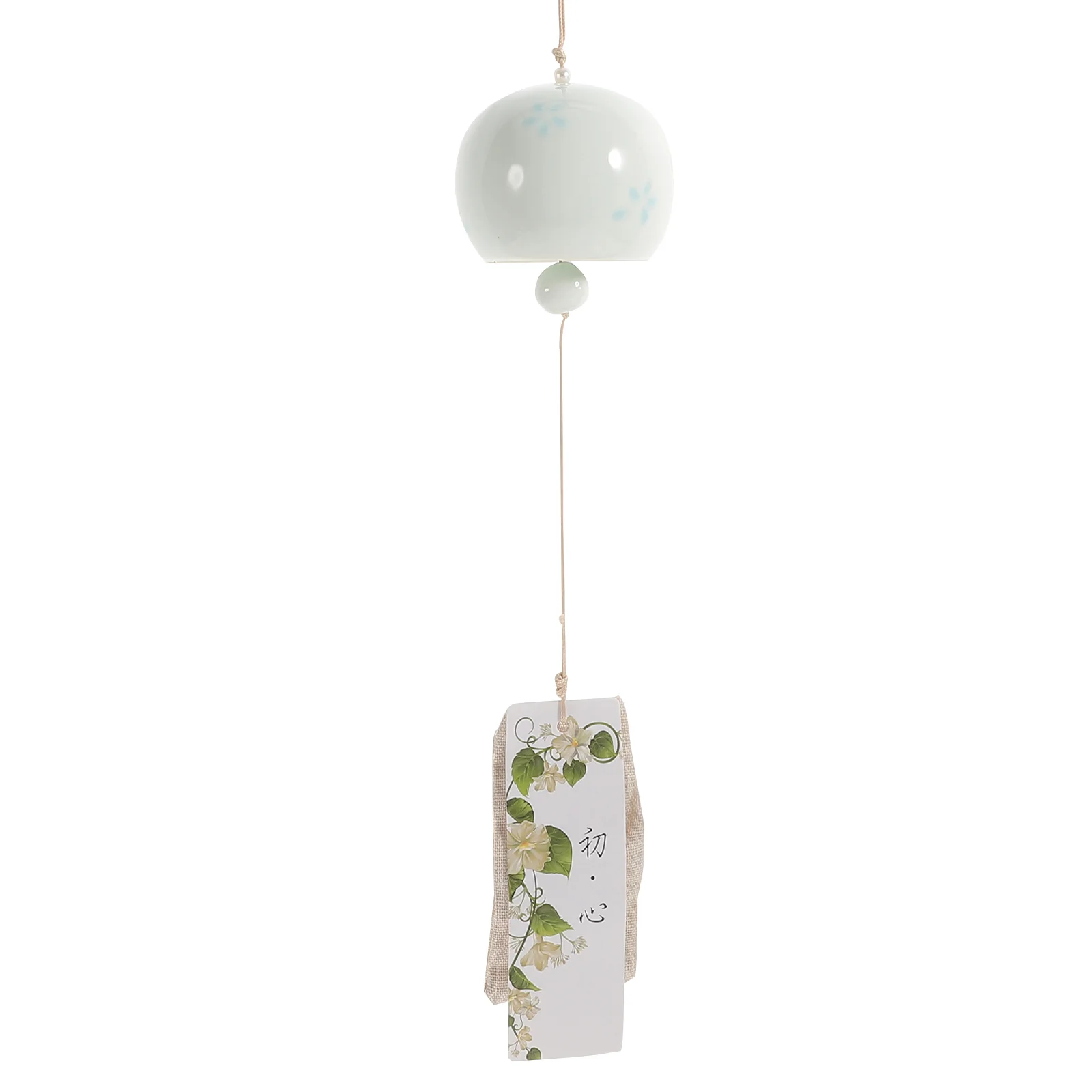 

Ceramic Wind Chime Hanging Bell Window Japanese Style Praying Car Pendant Decor Outdoor Metal